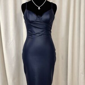 Elegant Navy Blue Bodycon Dress